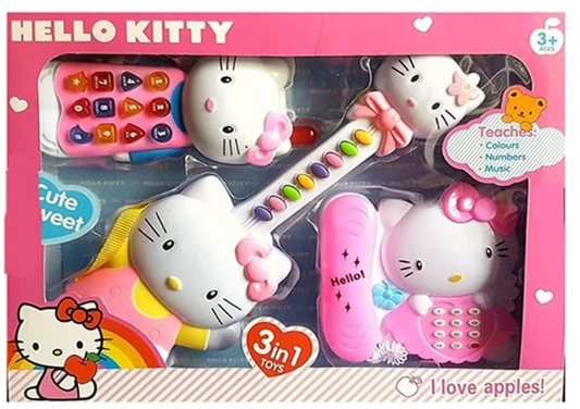 طقم جيتار وهاتف 3 في 1 من Hello Kitty