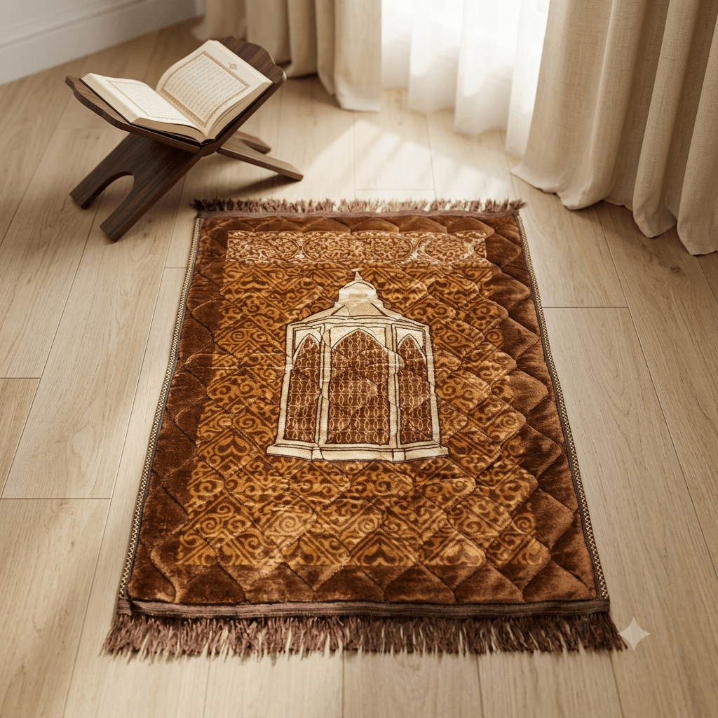 Luxury Velvet Prayer Mat – Premium Assorted Brown Luxury Velvet Prayer Mat – Premium Assorted Brown