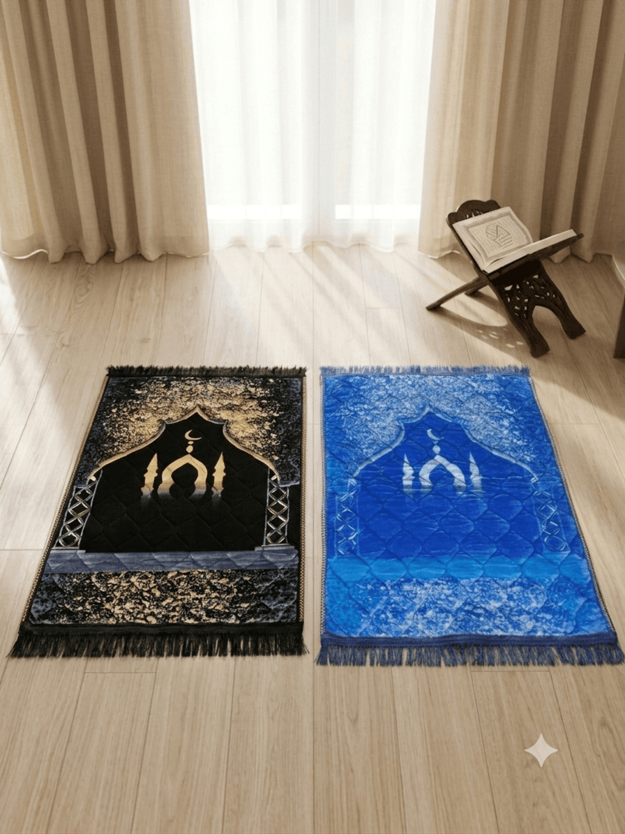Luxury Velvet Prayer Mat – Minaret Mosque Collection gemini generated image h578trh578trh578