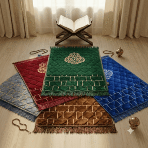 Luxury Velvet Prayer Mat with Ottoman Inspired Medallion Design