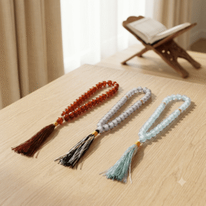 Crystal tasbeeh with 33 prayer beads and matching tassel
